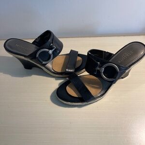 Liz Claiborne Flex Black Wedge Slip On Shoes- Size 7 1/2